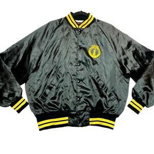 VINTAGE Maryland Army Jacket Mens L Black National Guard Nylon Bomber